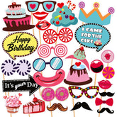 SYGA Birthday Party Theme Party Supplies Props, Multi Colour (Set of 29)
